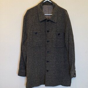 Axis Men's Brown Wool-Blend Button-Up Jacket Coat Size XL